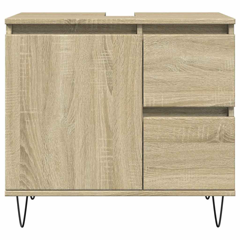 Bathroom Cabinet Sonoma Oak 65x33x60 cm Wood Material