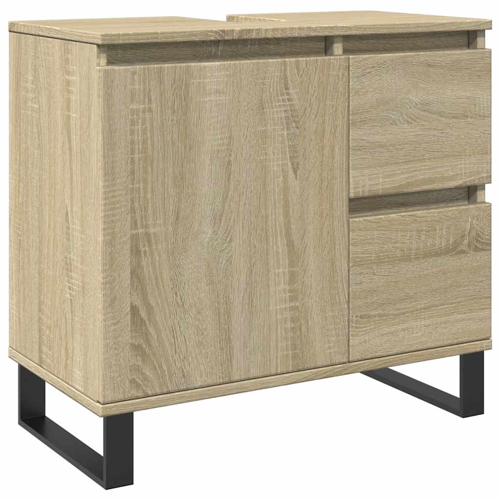 Bathroom Cabinet Sonoma Oak 65x33x60 cm Wood Material