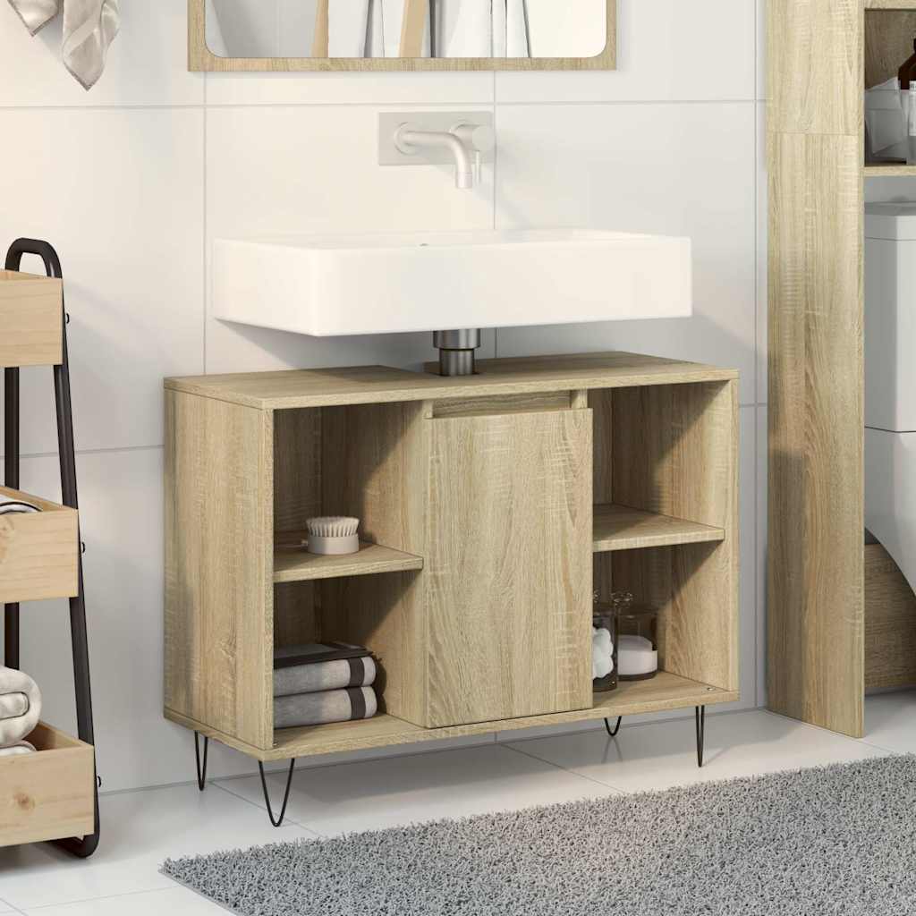 Bathroom Cabinet Sonoma Oak 80x33x60 cm Wood Material