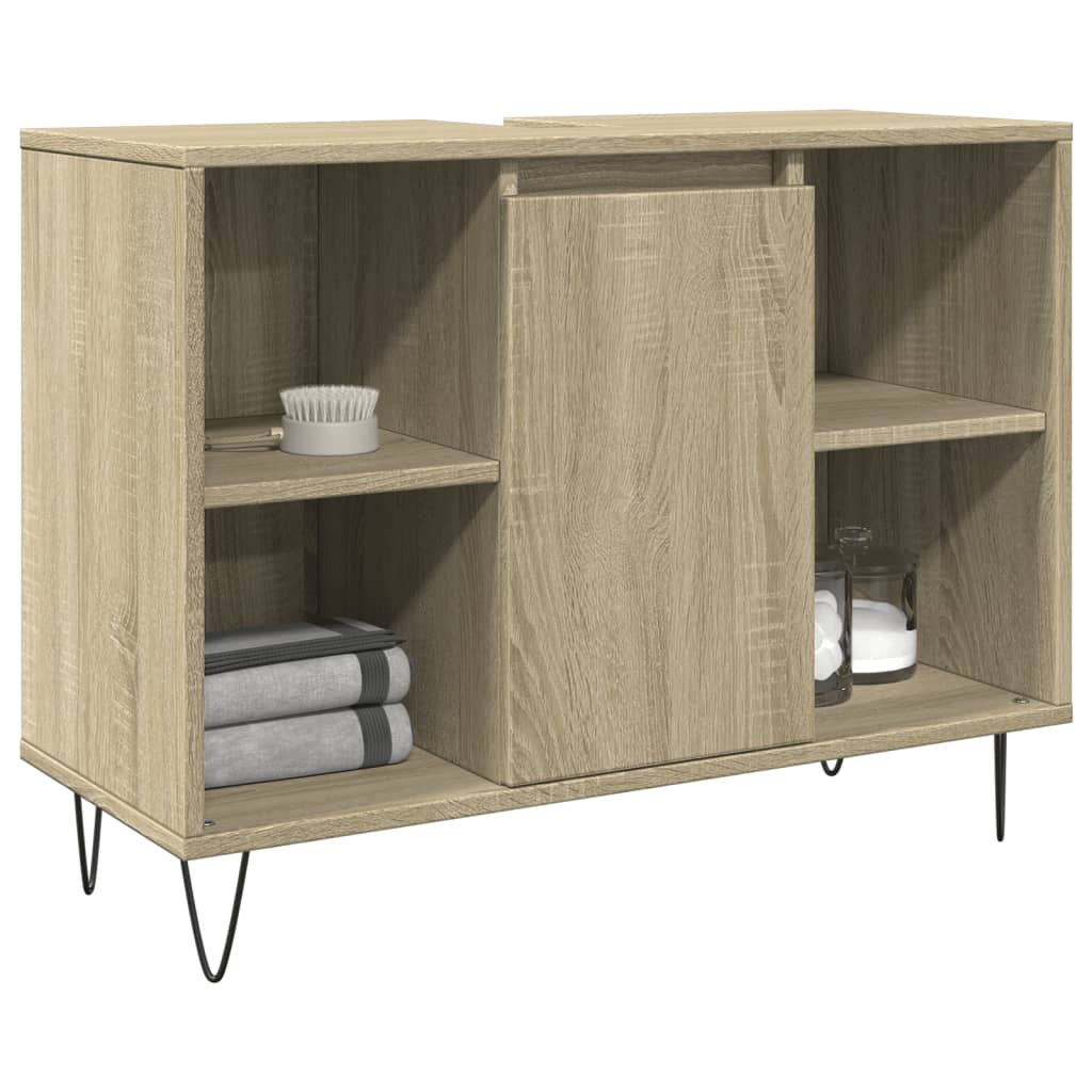 Bathroom Cabinet Sonoma Oak 80x33x60 cm Wood Material