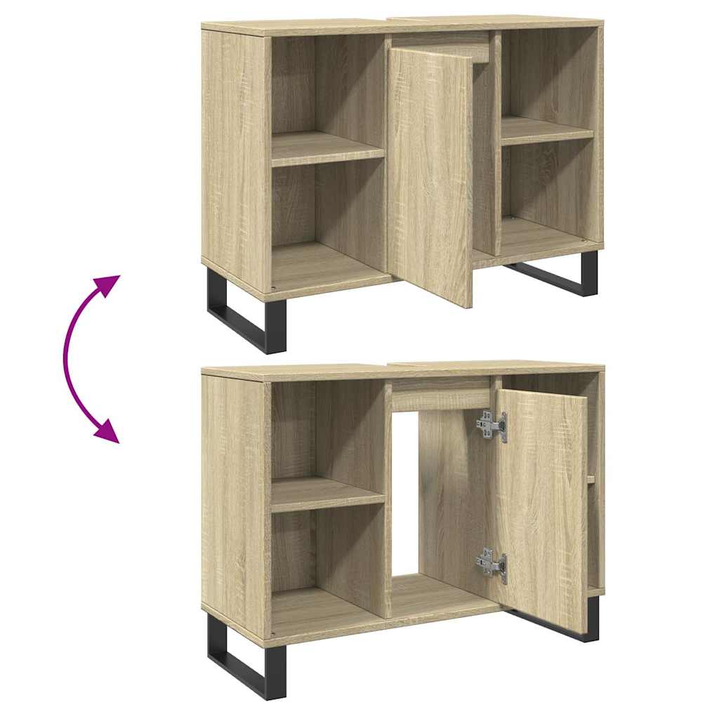 Badschrank Sonoma-Eiche 80x33x60 cm Holzwerkstoff