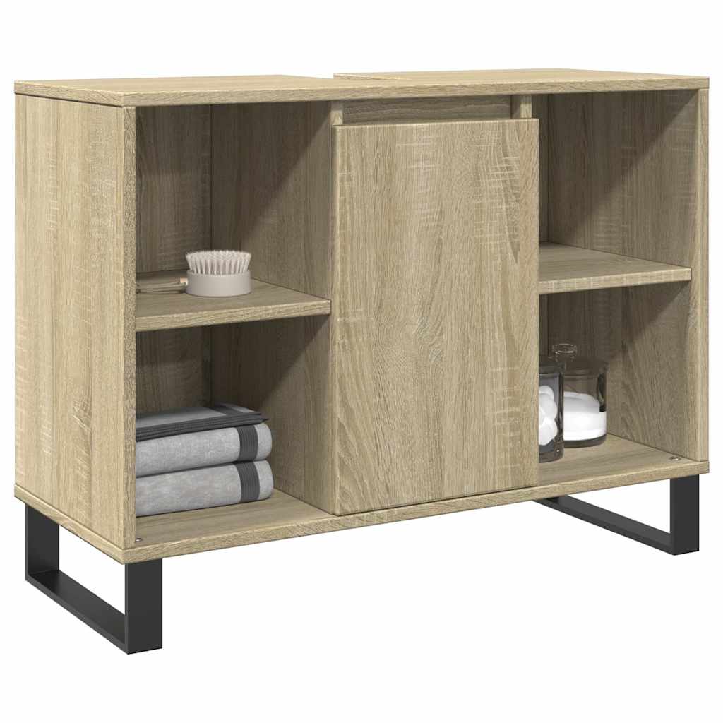 Bathroom Cabinet Sonoma Oak 80x33x60 cm Wood Material