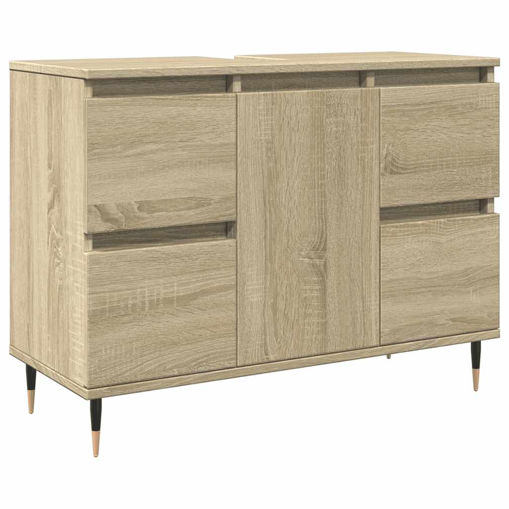 Bathroom Cabinet Sonoma Oak 80x33x60 cm Wood Material