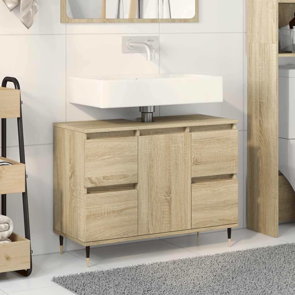 Bathroom Cabinet Sonoma Oak 80x33x60 cm Wood Material