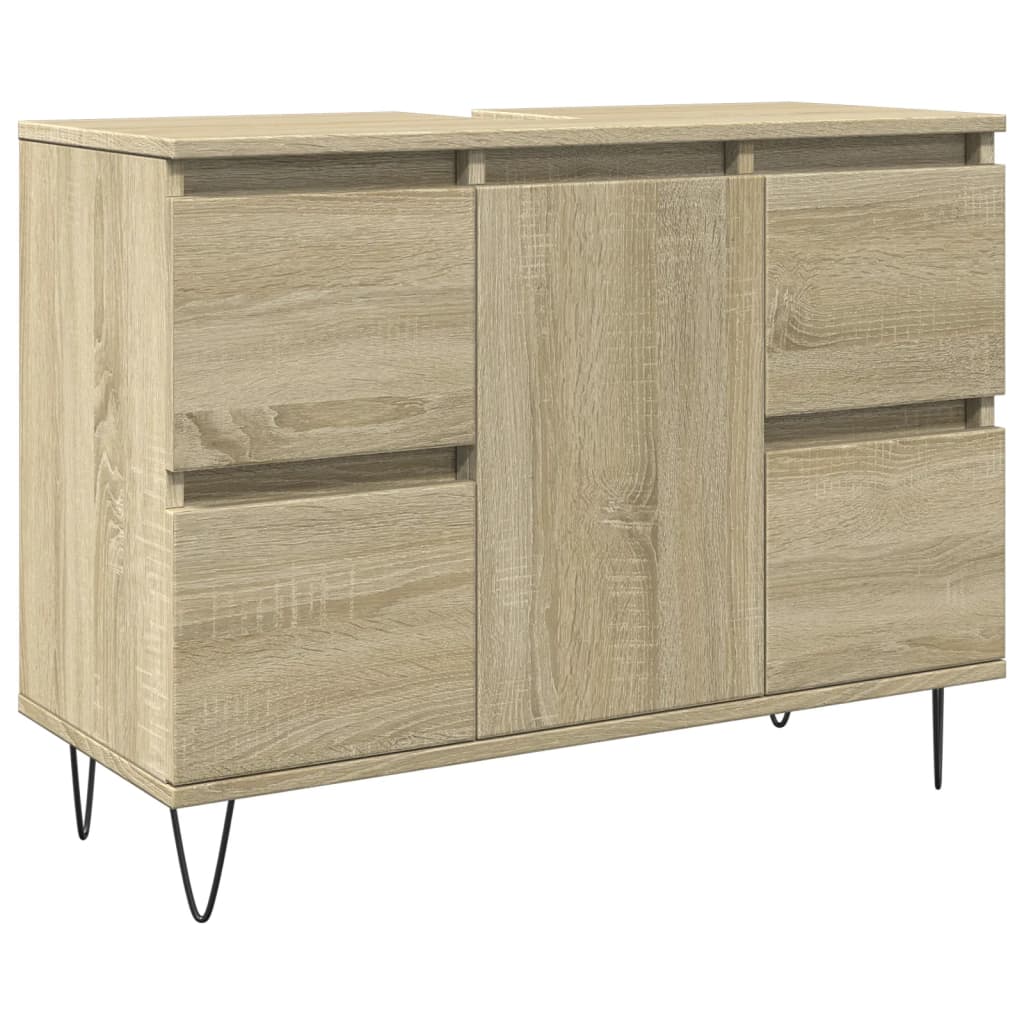 Bathroom Cabinet Sonoma Oak 80x33x60 cm Wood Material