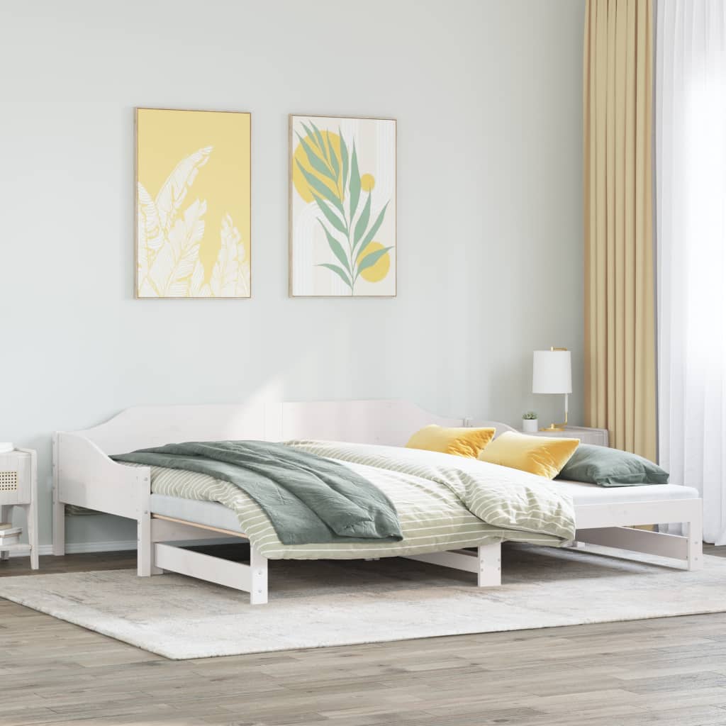 Daybed Extendable White 90x200 cm Solid Pine