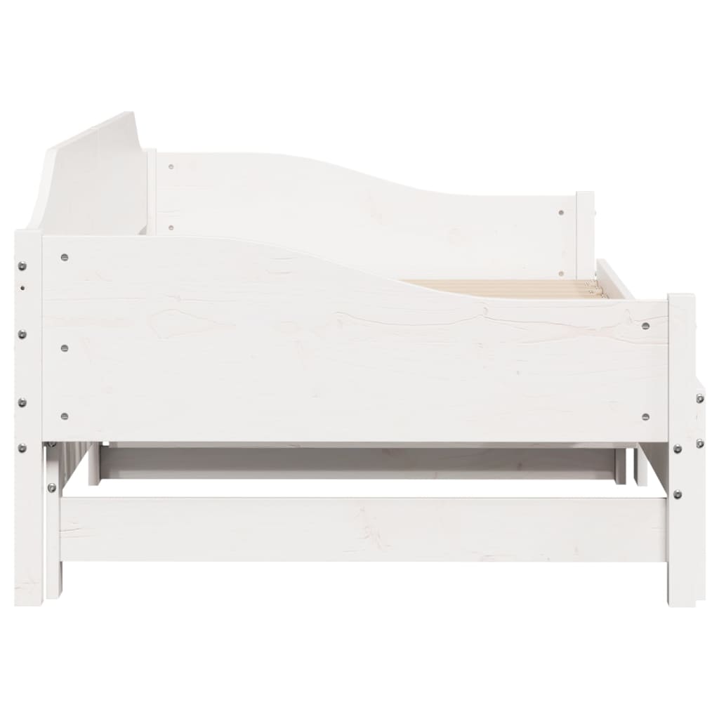 Daybed Extendable White 90x200 cm Solid Pine