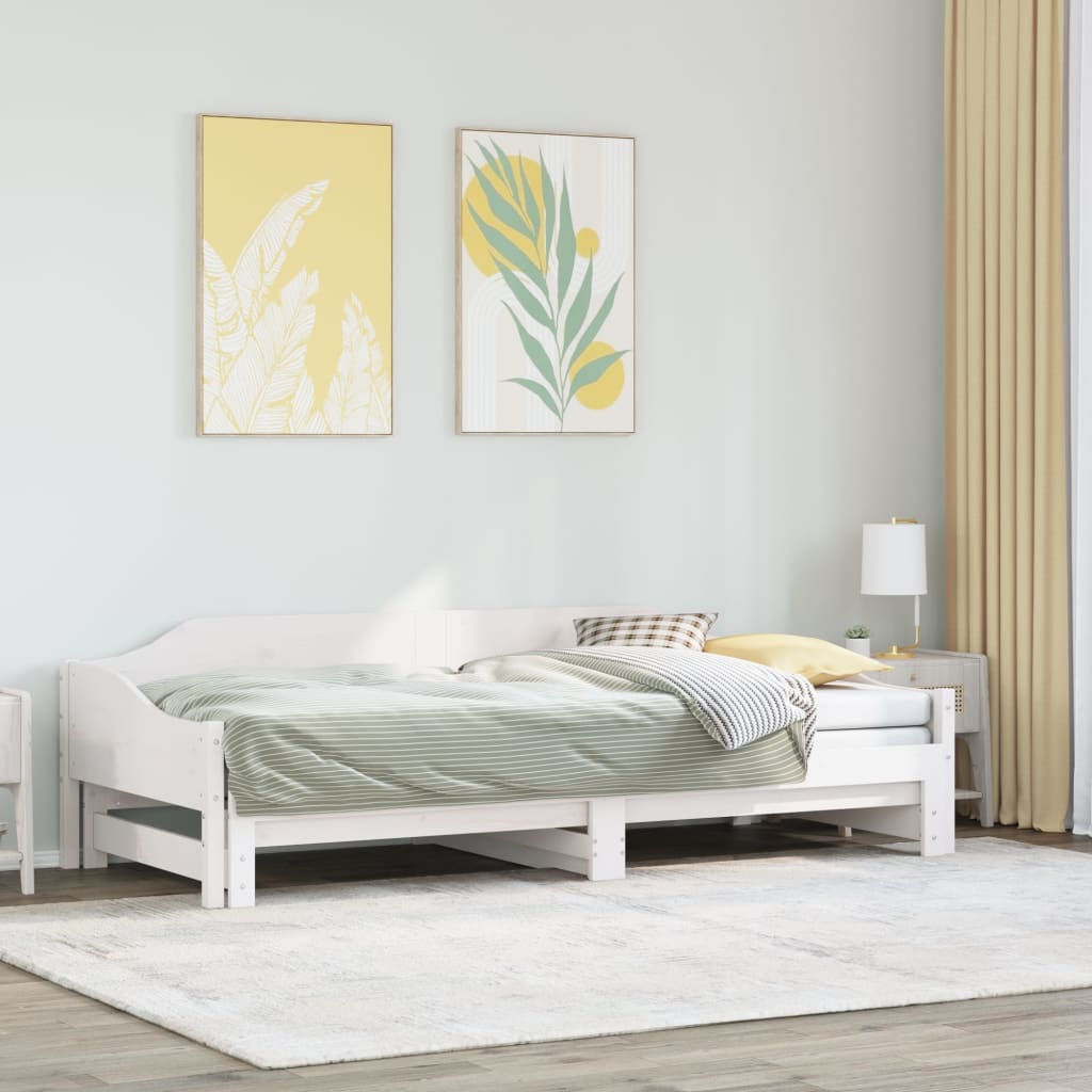 Daybed Extendable White 90x200 cm Solid Pine