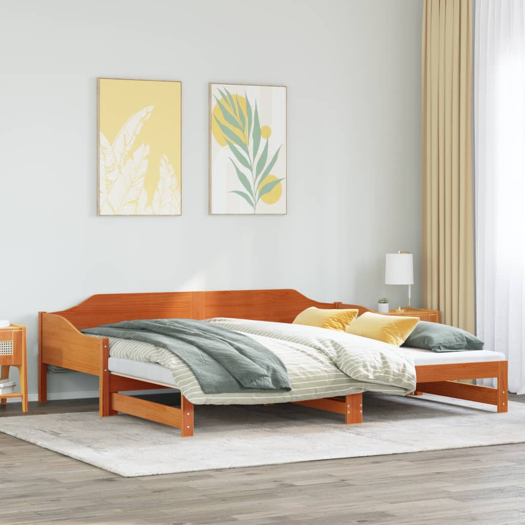 Daybed extendable without mattresses 90x190 cm solid wood