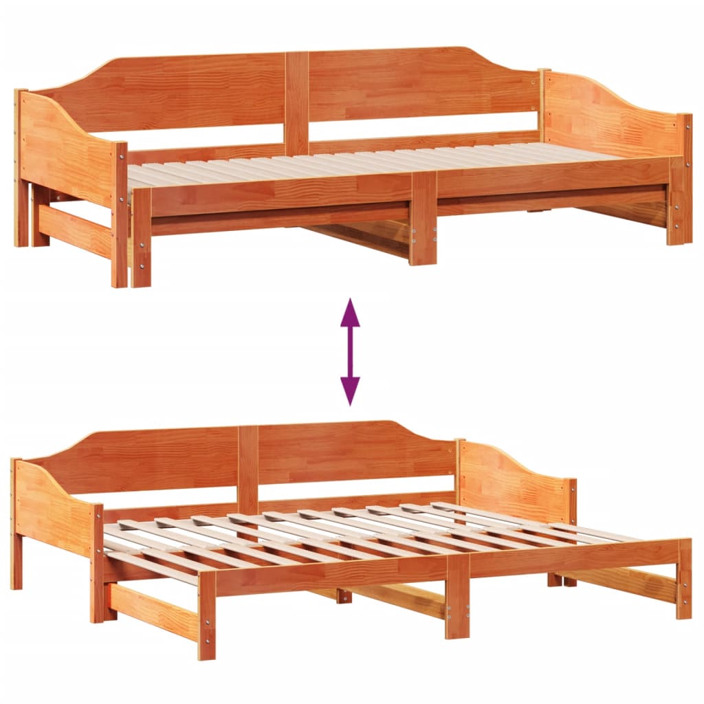 Daybed extendable without mattresses 90x190 cm solid wood