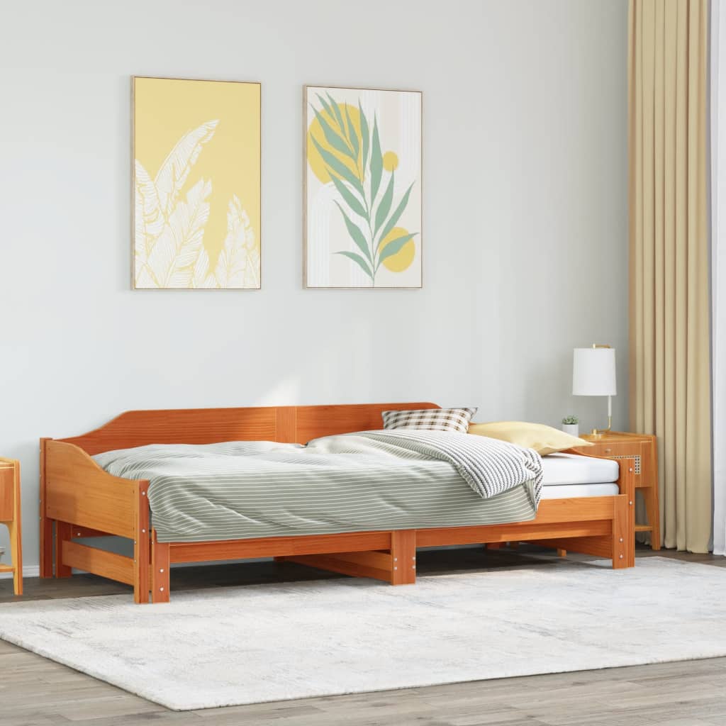 Daybed extendable without mattresses 90x190 cm solid wood