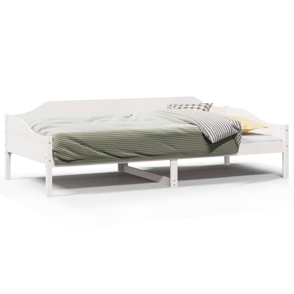 Solid wood bed without mattress white 90x200 cm pinewood