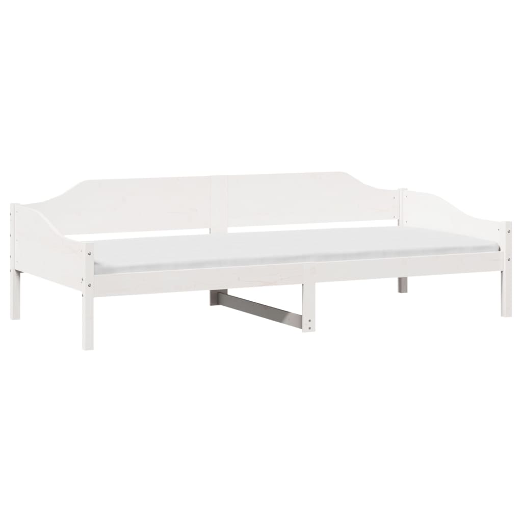 Solid wood bed without mattress white 90x200 cm pinewood