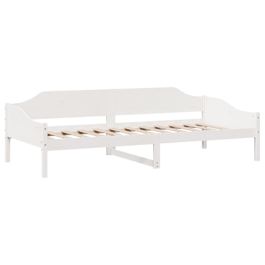 Solid wood bed without mattress white 90x200 cm pinewood