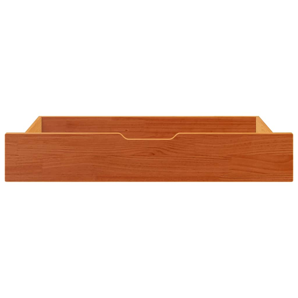 Bed drawers 2 pcs. Wax brown 90x55x16 cm solid pine wood