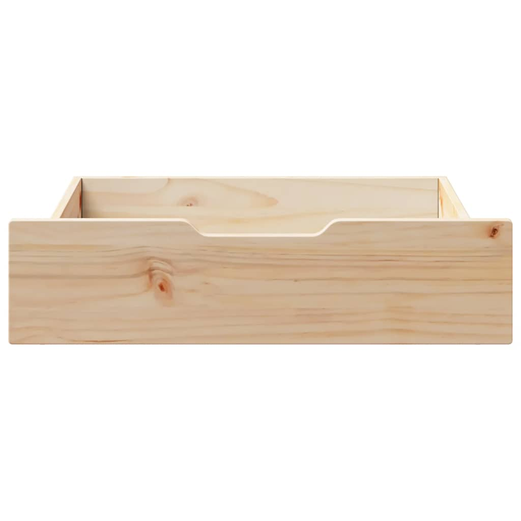 Bed drawers with wheels 2 pcs. 75x55x16 cm solid pine wood