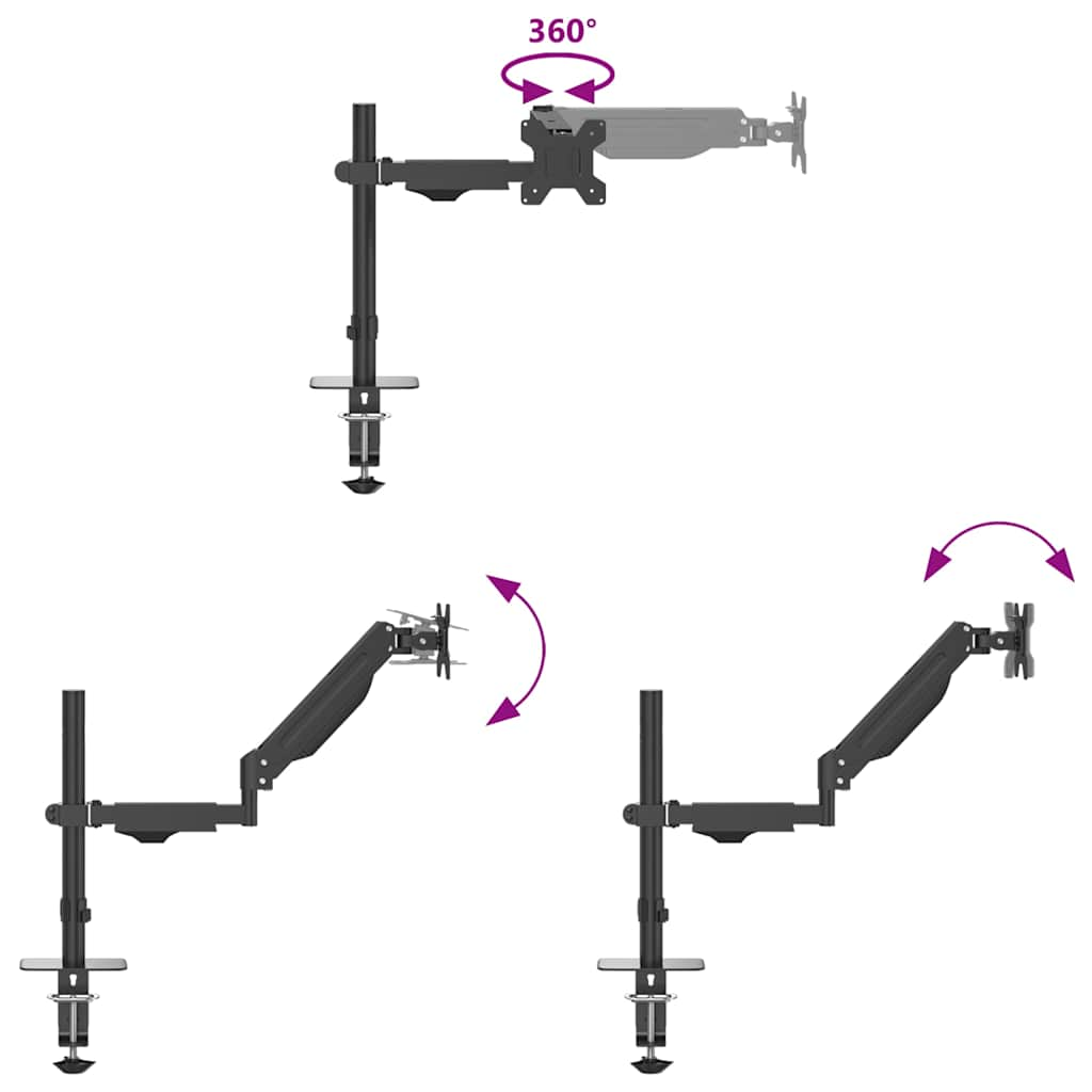 Monitor Arm Single for Max 27 inch Gas Spring 10 kg