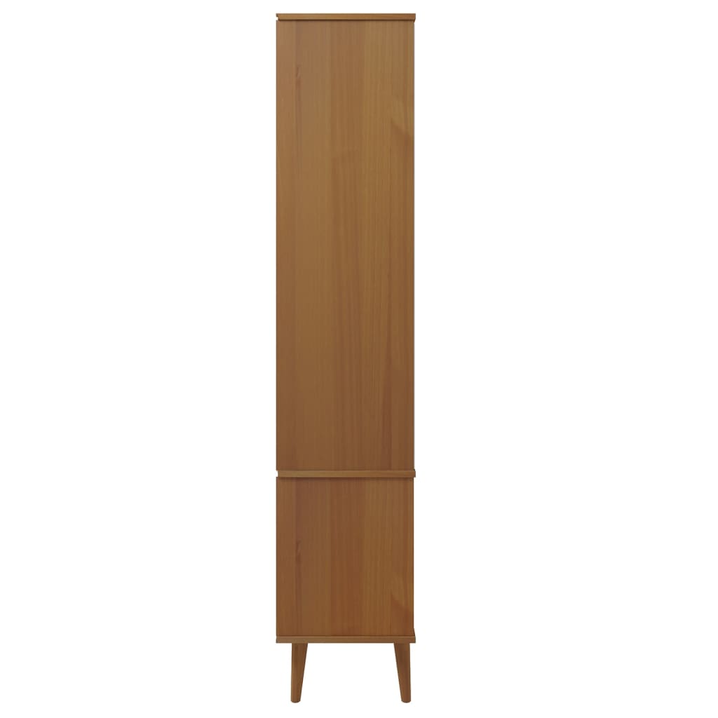 Display Cabinet MOLDE Brown 90x35x175 cm Solid Pine