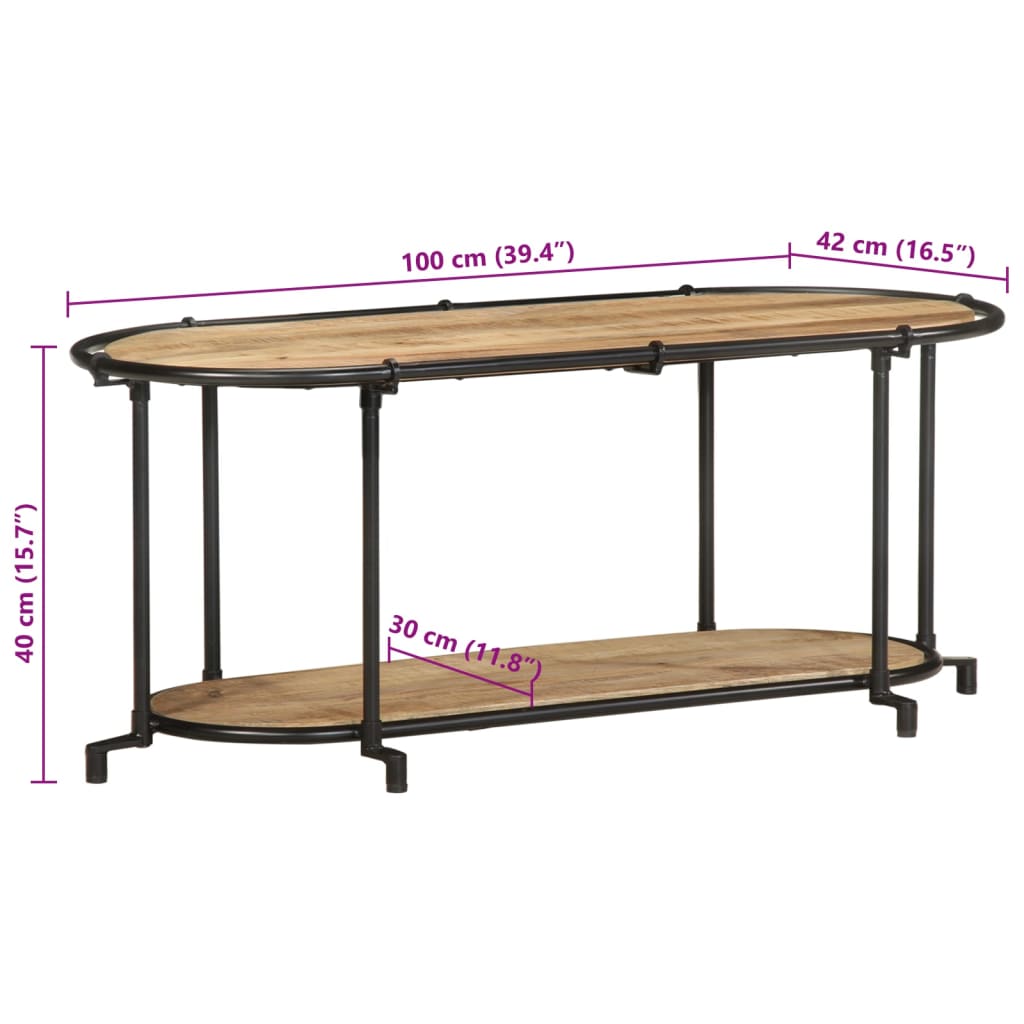 TV shelf 100x42x40 cm Rough mango wood