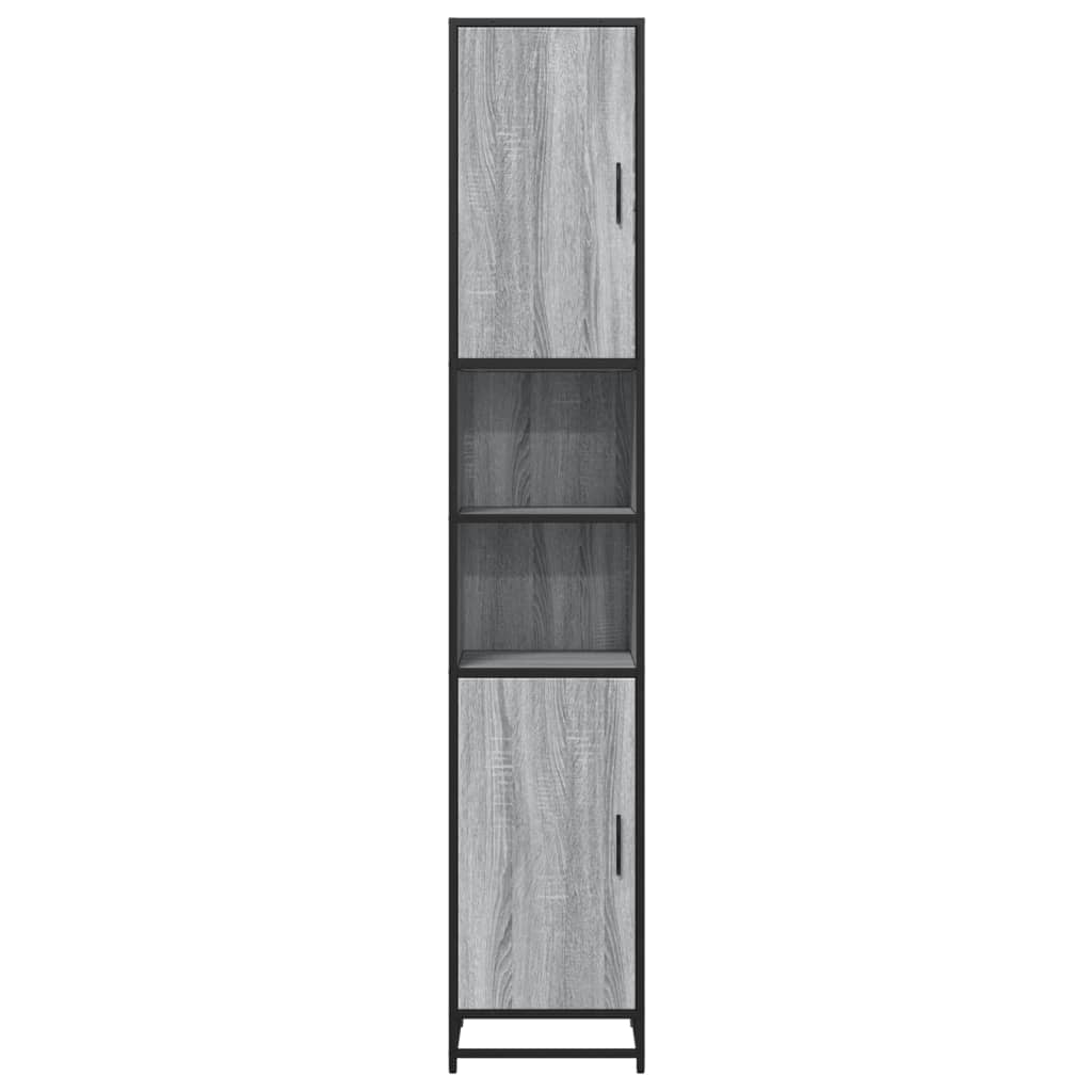 Badschrank Grau Sonoma 35x37,5x188,5 cm Holzwerkstoff Metall