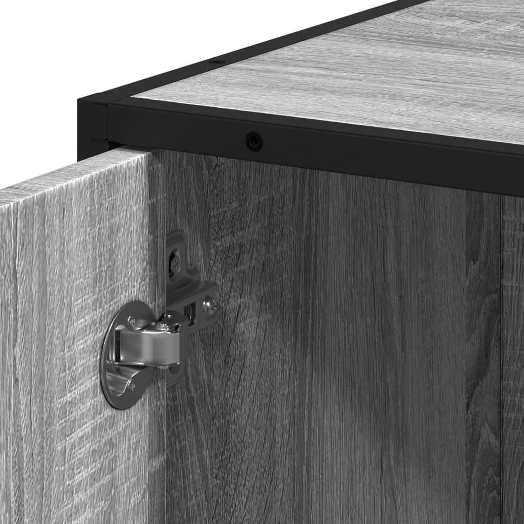 Badschrank Grau Sonoma 35x37,5x188,5 cm Holzwerkstoff Metall