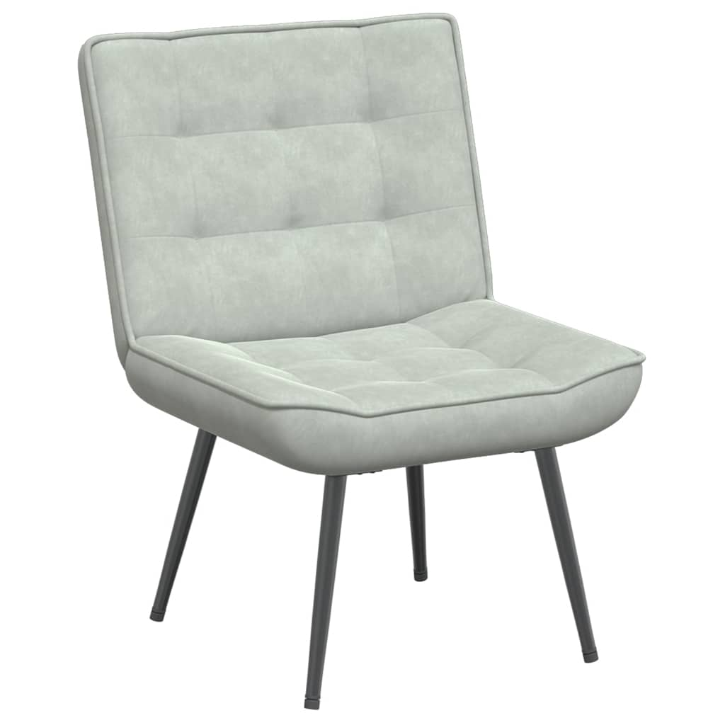 Relaxing chair light grey 64x74x84 cm velvet