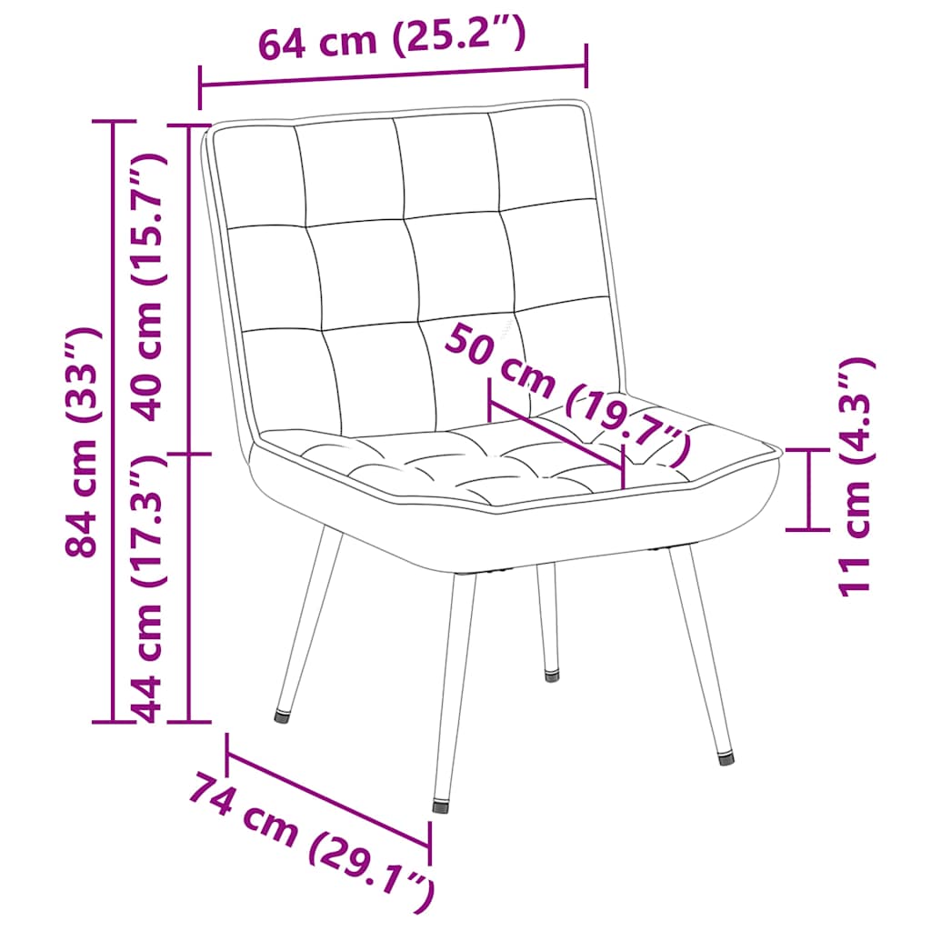 Relaxing chair light grey 64x74x84 cm velvet