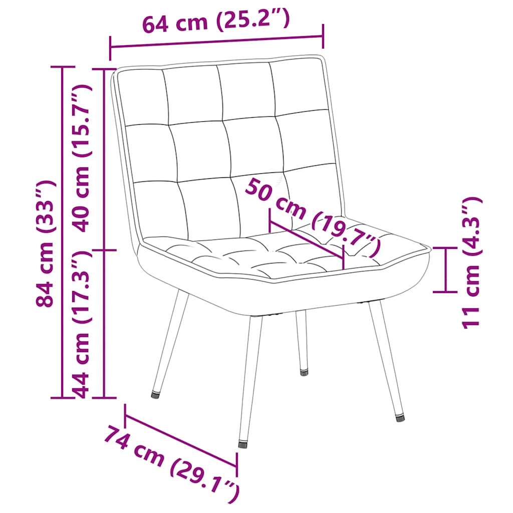 Relaxsessel Weinrot 64x74x84 cm Samt