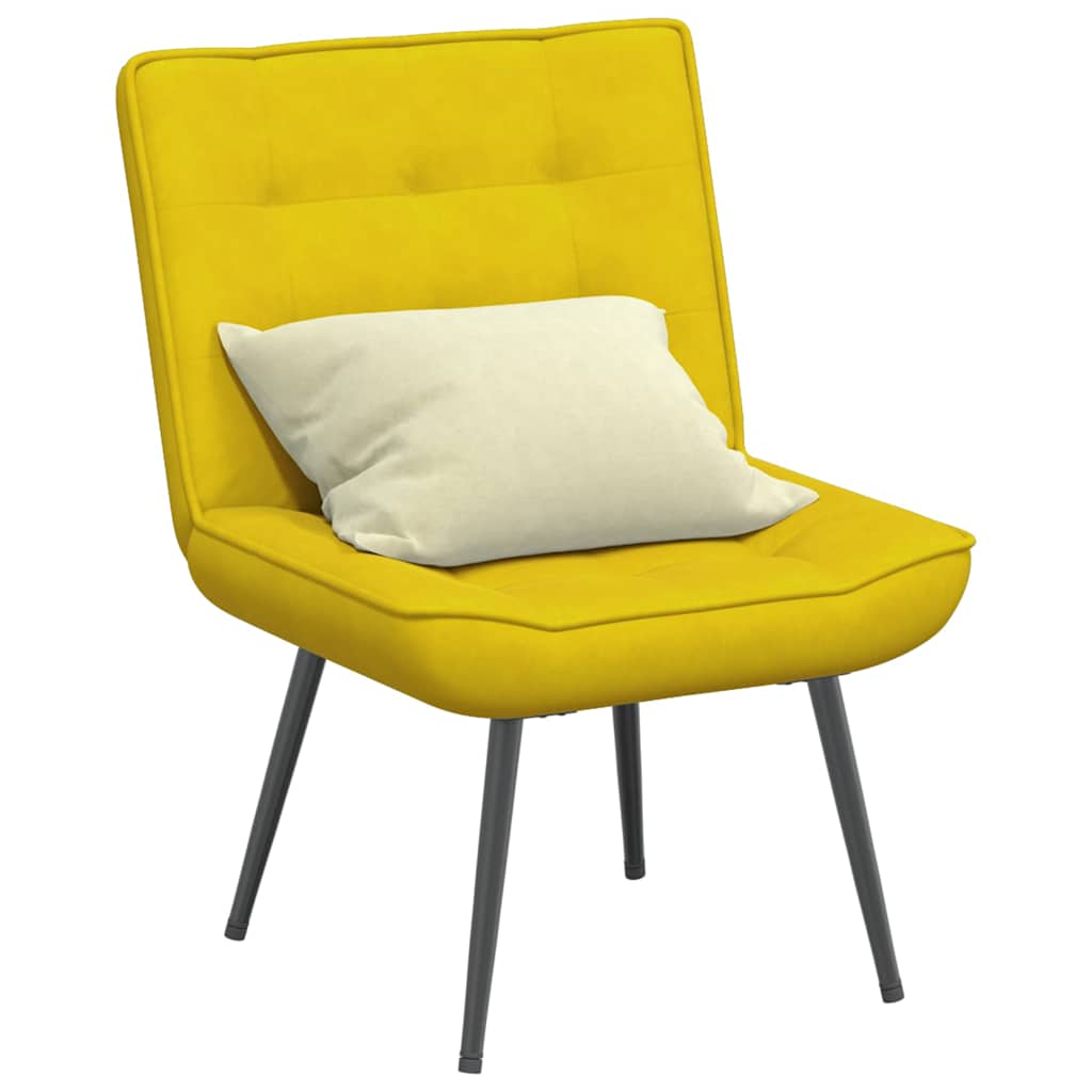 Relaxing Chair Yellow 64x74x84 cm Velvet