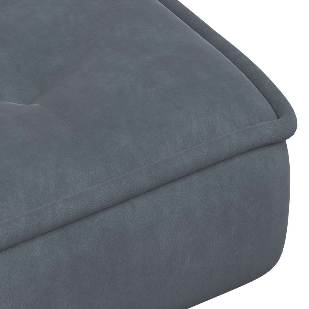 Relaxing chair with stool dark gray velvet