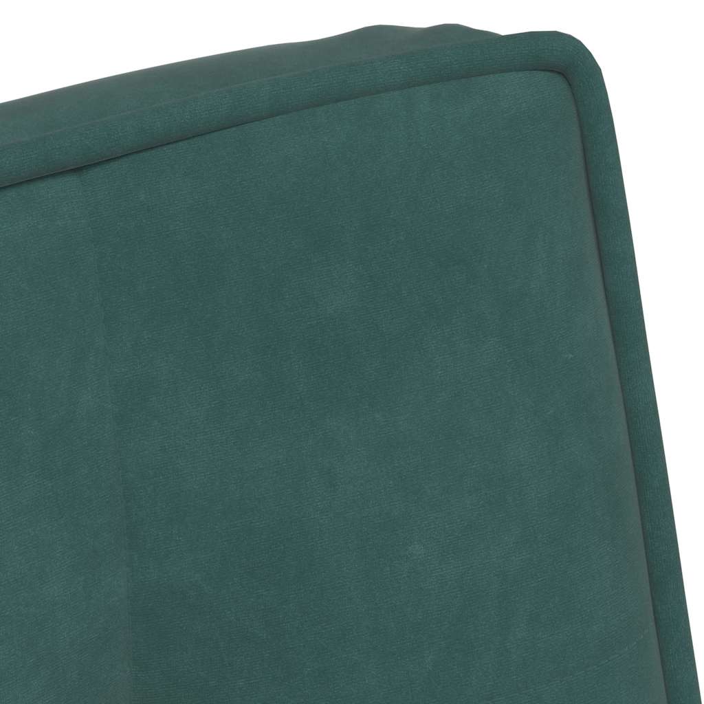 Relaxing chair with stool dark green velvet