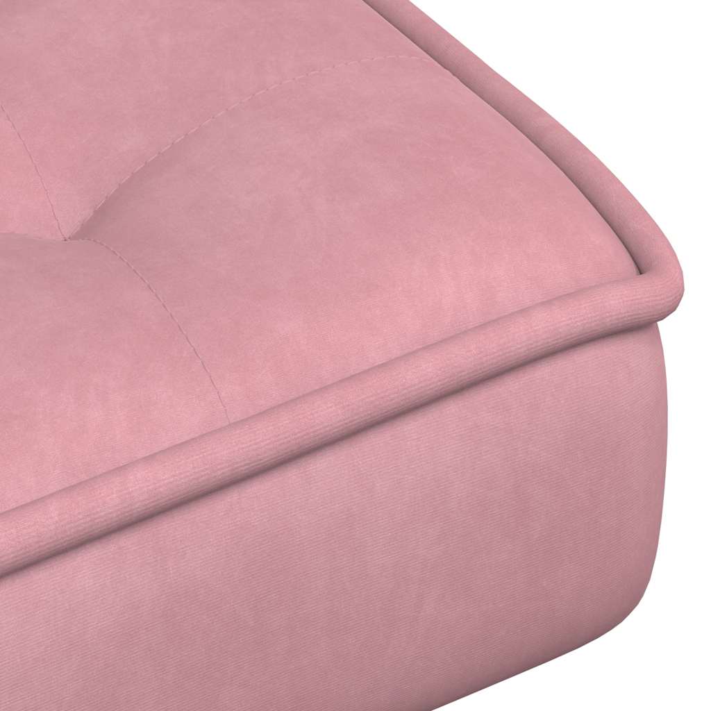 Relaxing chair with stool pink velvet