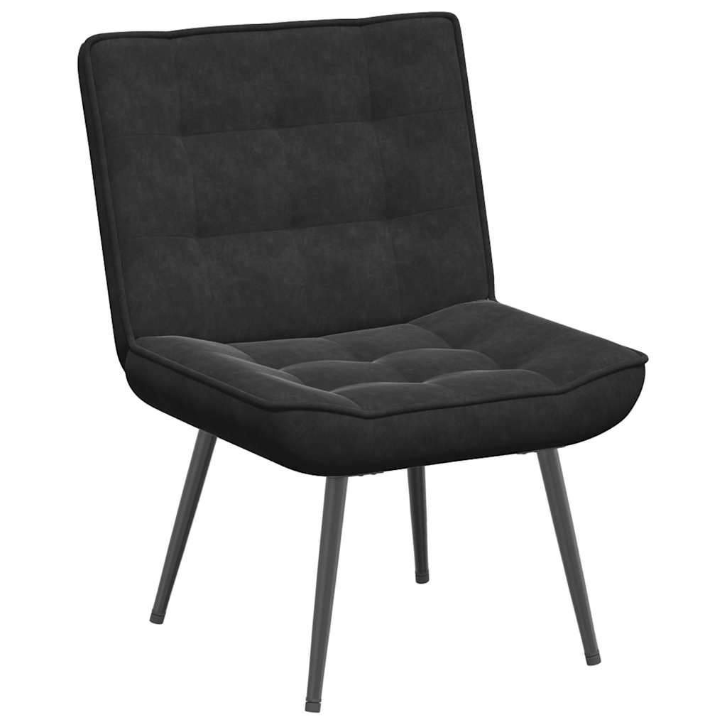 Relaxsessel mit Hocker Schwarz Samt