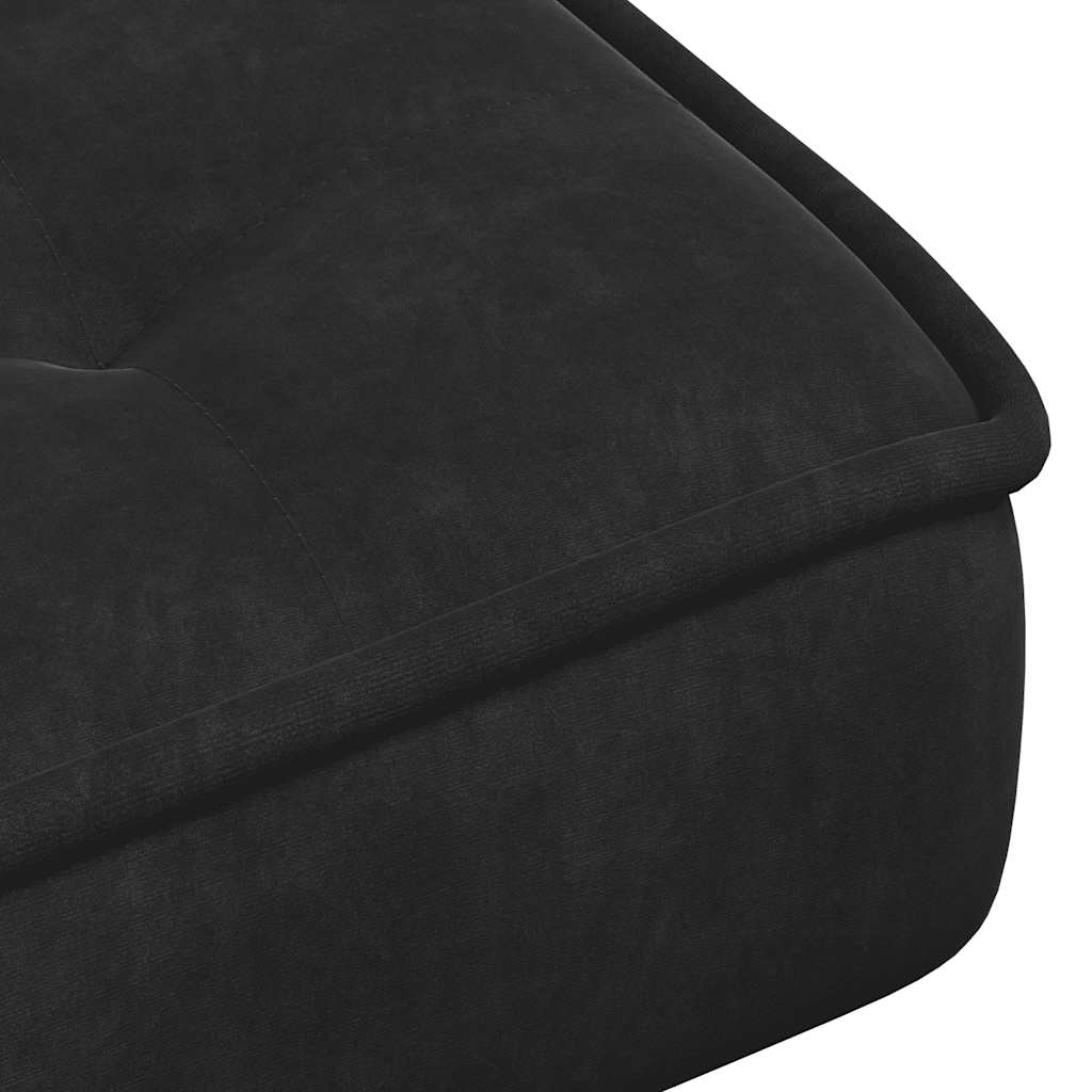 Relaxsessel mit Hocker Schwarz Samt