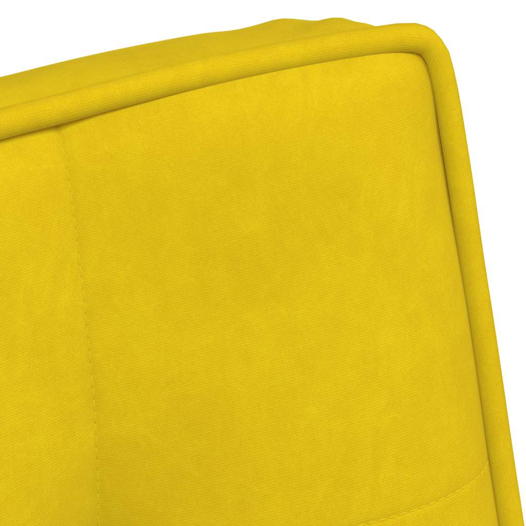 Relaxing Chair with Stool Yellow Velvet