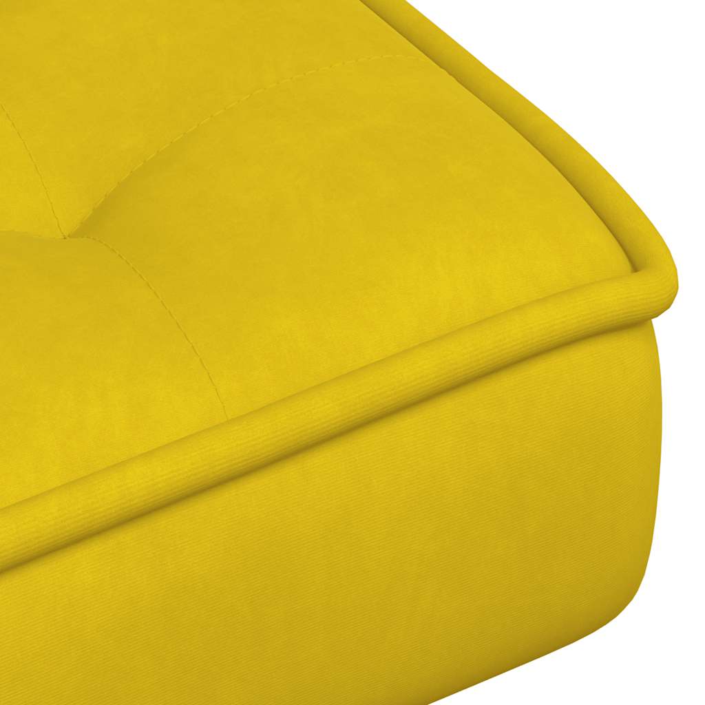 Relaxing Chair with Stool Yellow Velvet