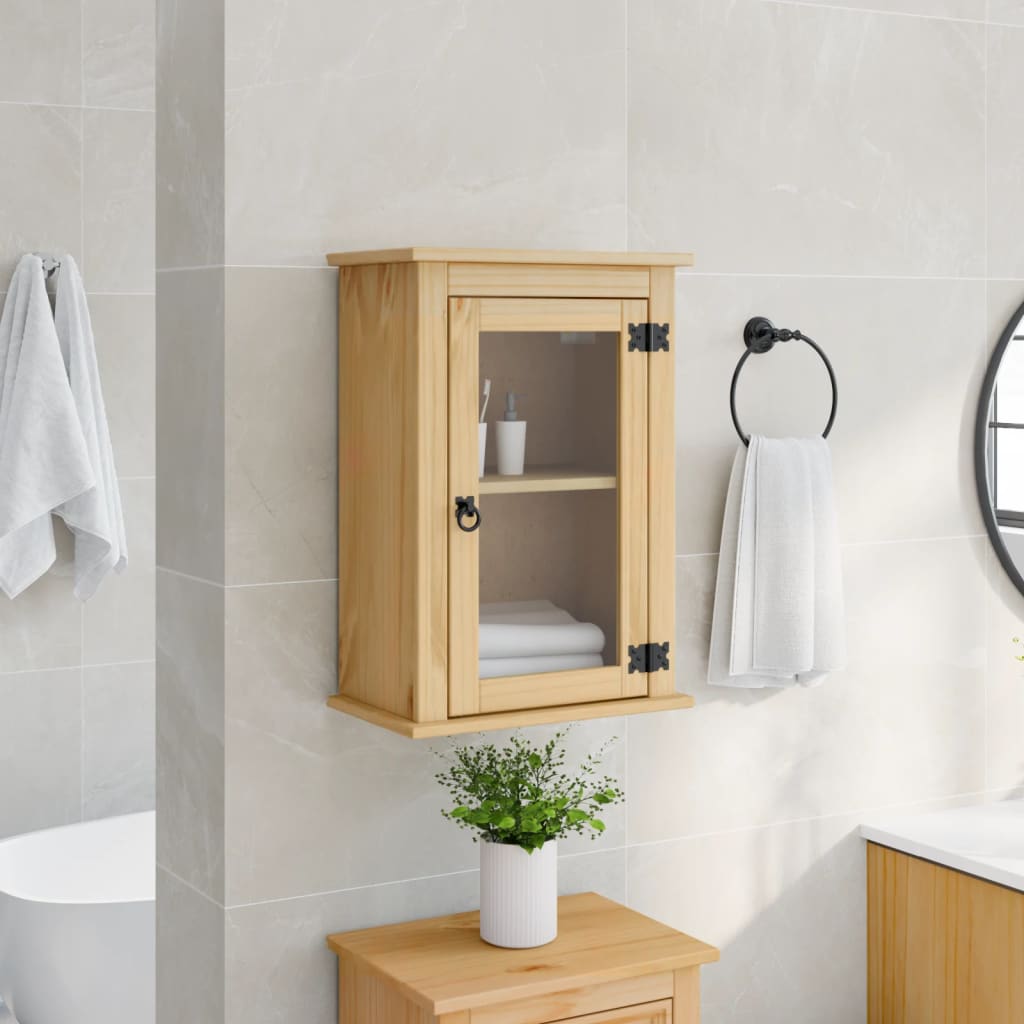 Bathroom wall cabinet Corona 45x27x64.5 cm solid pine