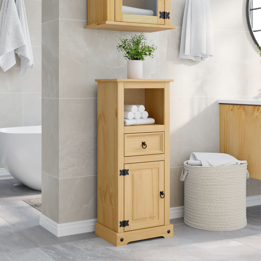 Bathroom cabinet Corona 45x33x110 cm solid pine wood