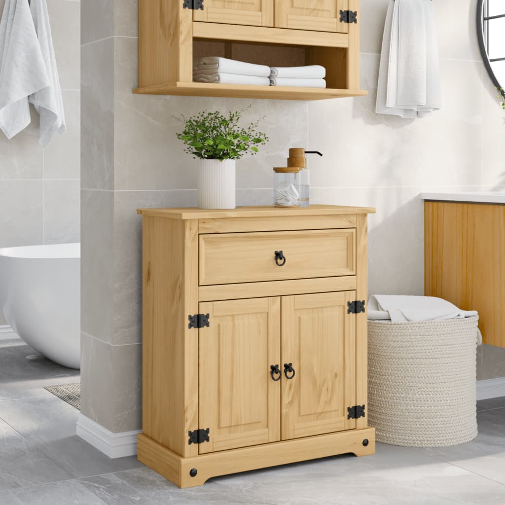 Bathroom cabinet Corona 70x33x80 cm solid pine wood