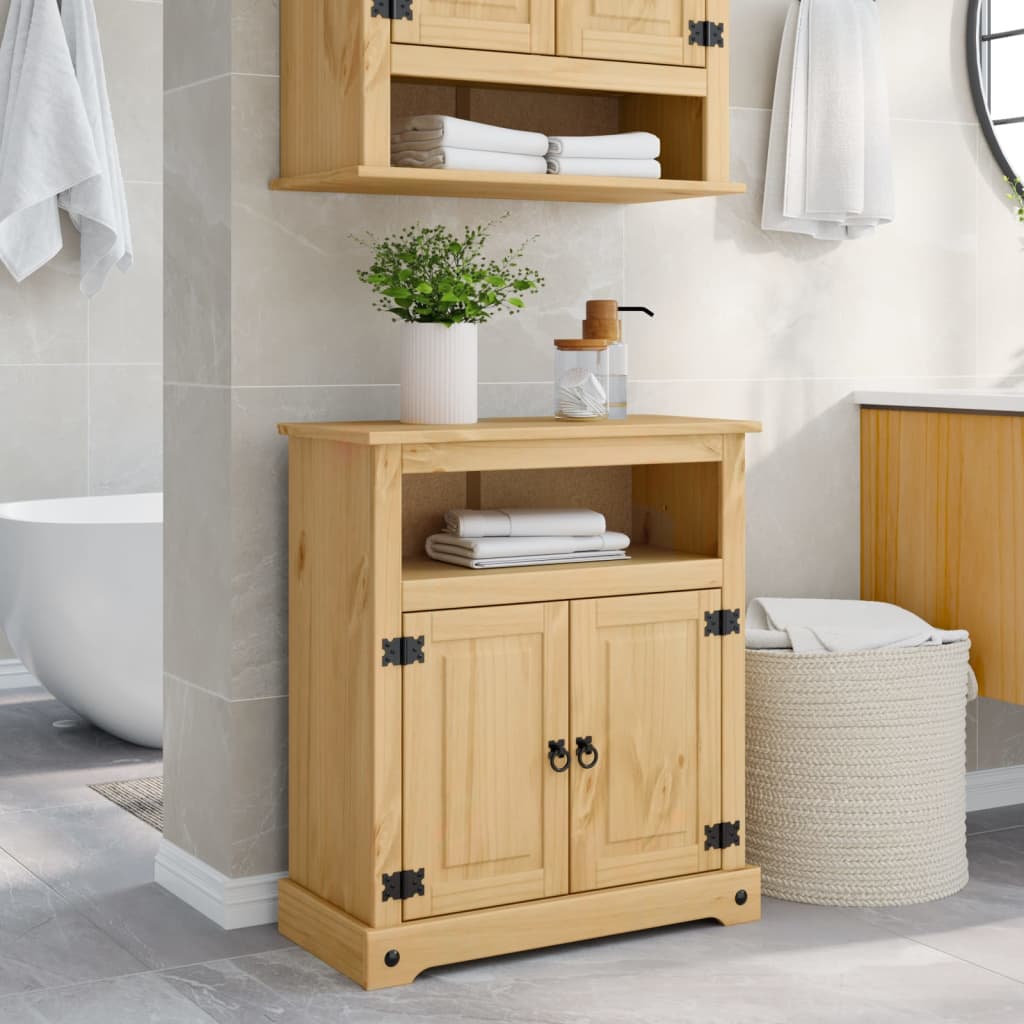 Bathroom cabinet Corona 70x33x80 cm solid pine wood