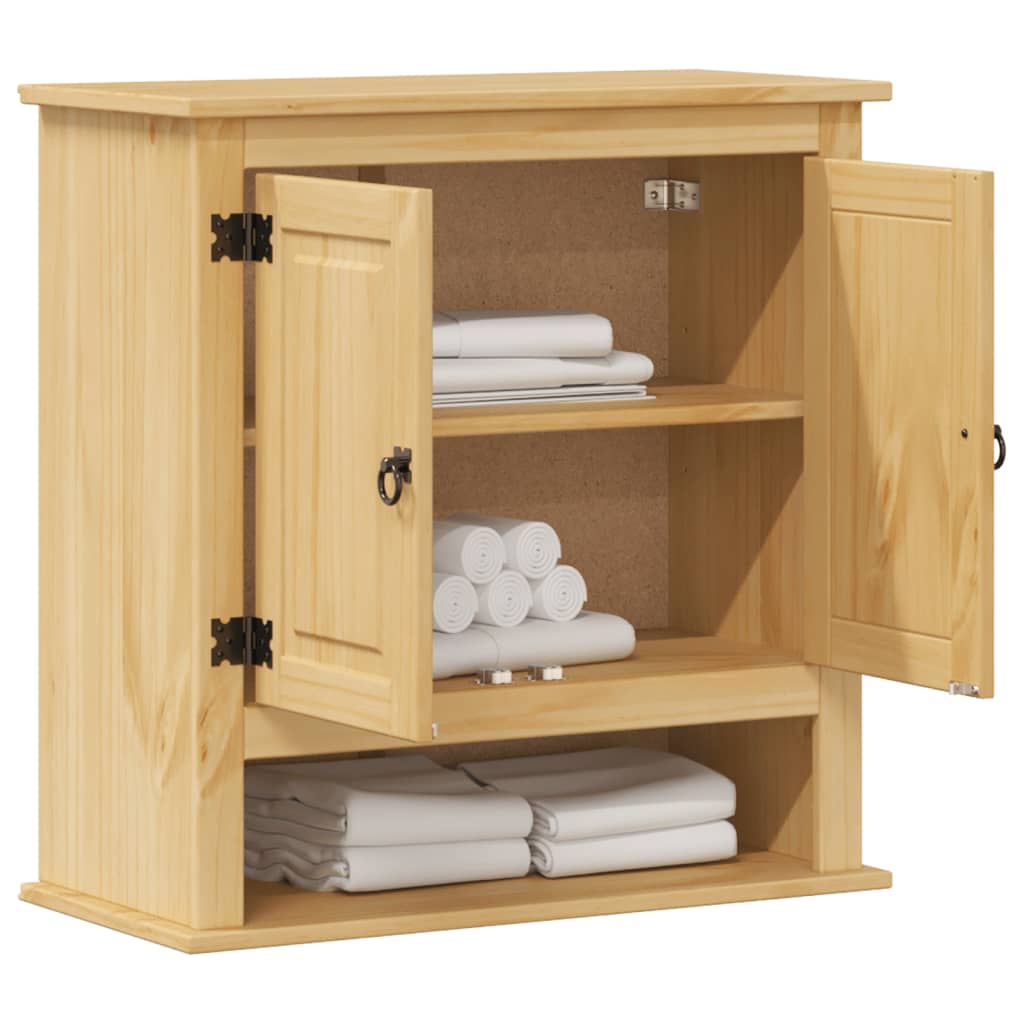 Bathroom wall cabinet Corona 70x33x71.5 cm solid pine