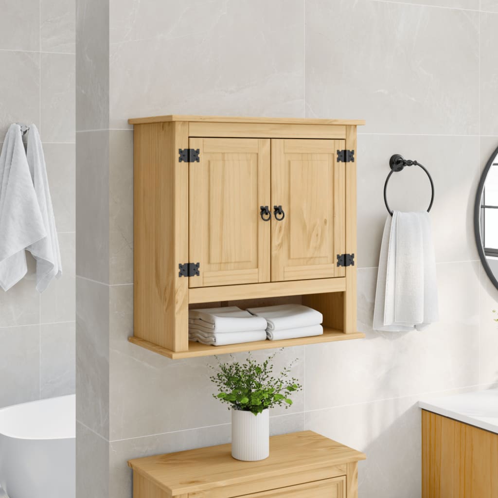 Bathroom wall cabinet Corona 70x33x71.5 cm solid pine