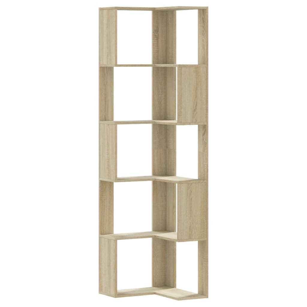 Eck-Bücherregal 5 Böden Sonoma-Eiche 50x50x179 cm Holzwerkstoff