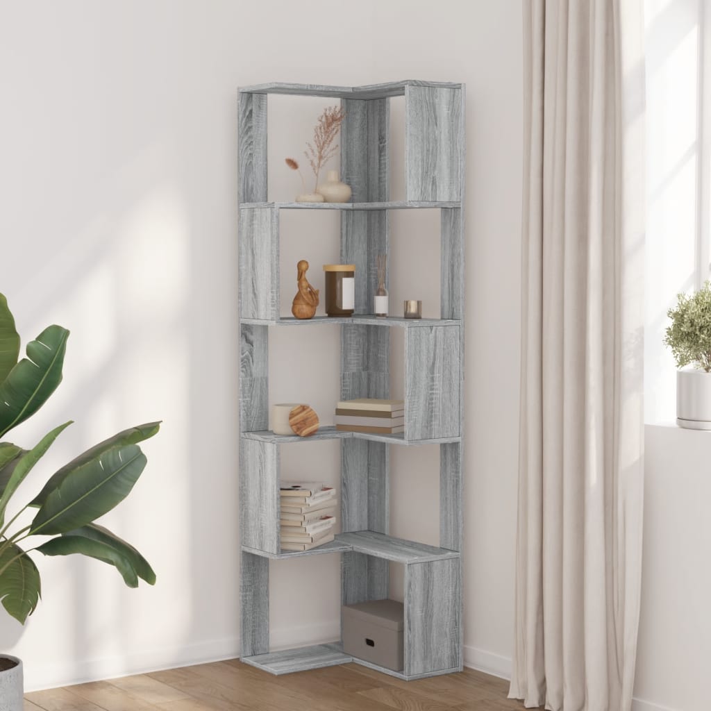 Bücherregal 5 Böden Grau Sonoma 50x50x179 cm Holzwerkstoff