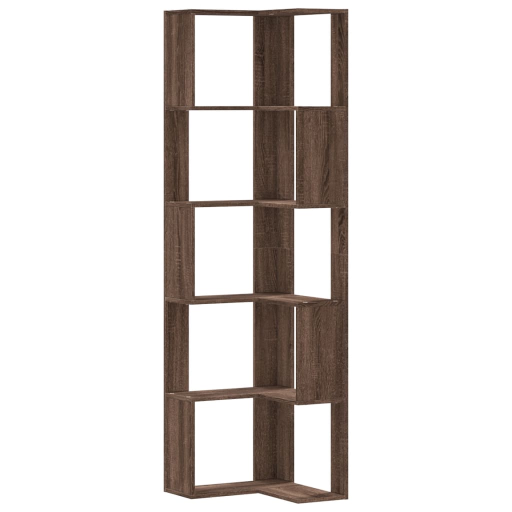 Eck-Bücherregal 5 Böden Eichen-Optik 50x50x179 cm Holzwerkstoff