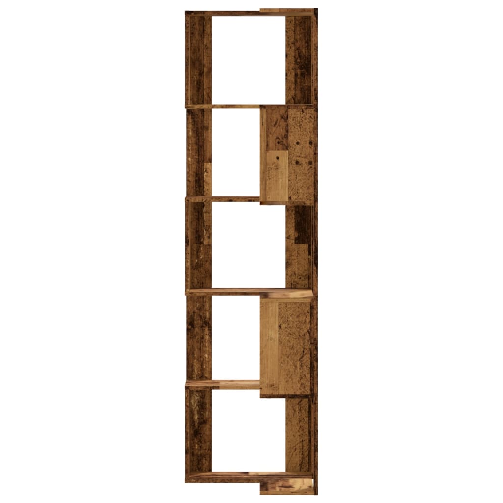 Eck-Bücherregal 5 Böden Altholz-Optik 50x50x179cm Holzwerkstoff