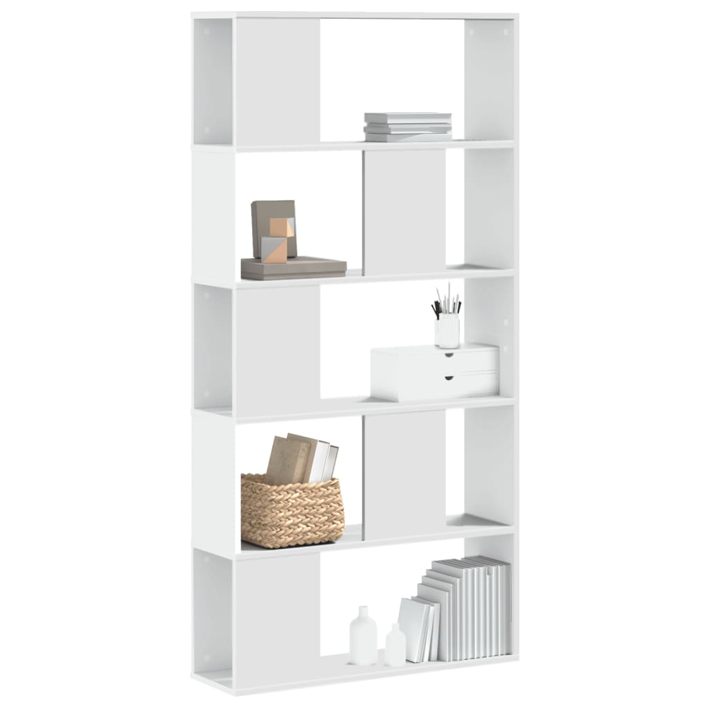 Bookcase 5 Shelves White 80.5x23.5x162.5 cm Wood Material