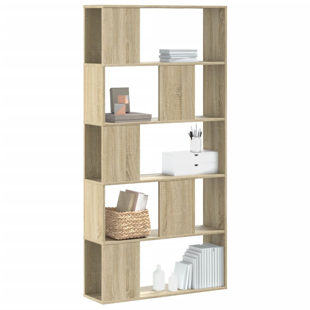 Bookcase 5 shelves Sonoma oak 80.5x23.5x162.5 wood material