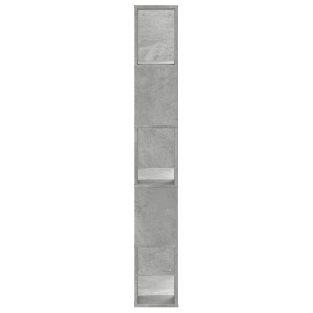 Bookcase 5 Shelves Concrete Grey 80.5x23.5x162.5 cm Wood Material