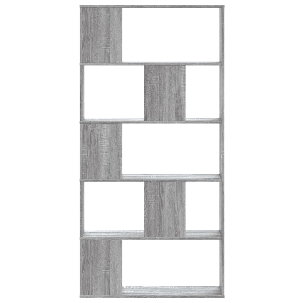 Bookcase 5 Shelves Grey Sonoma 80.5x23.5x162.5 Wood Material